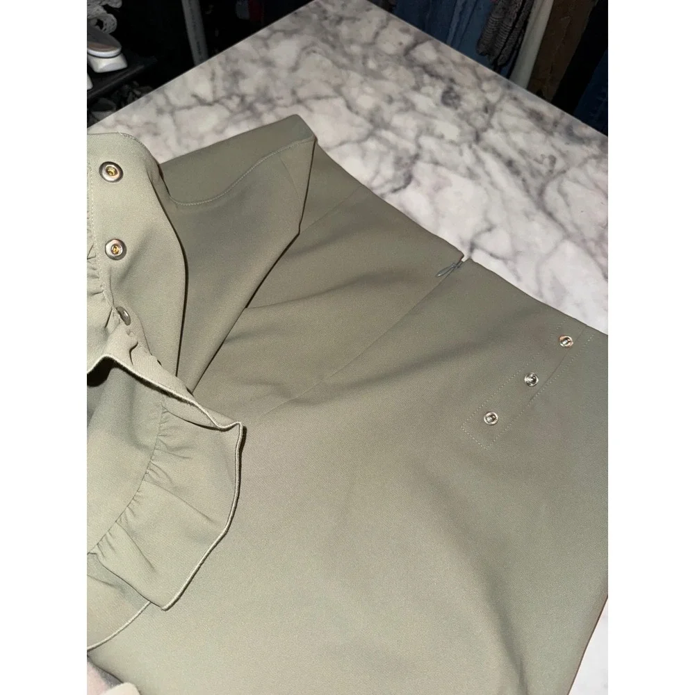 Tory Burch Ruffle Wrap Performance Skort Sage Green Olive Size 6 Golf Tennis